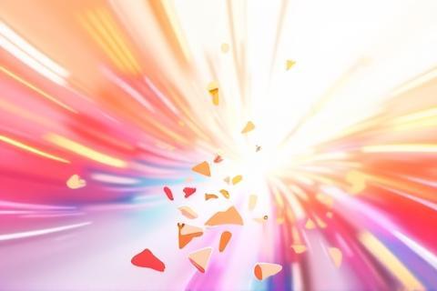 Abstract motion graphics design with colorful shapes